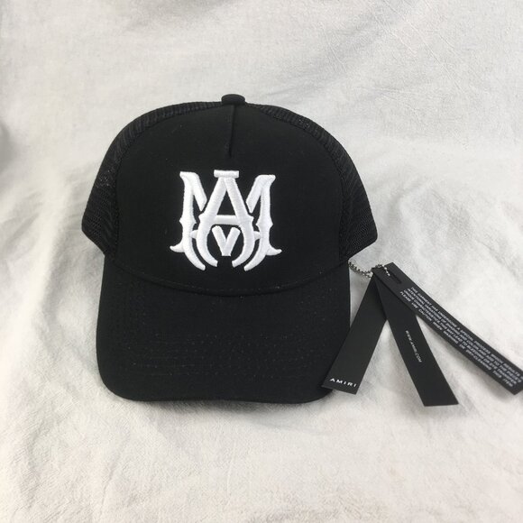 AMIRI MA Logo Trucker Hat Black - Picture 1 of 7
